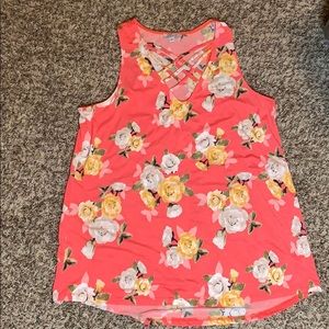 Floral crisscross tank!